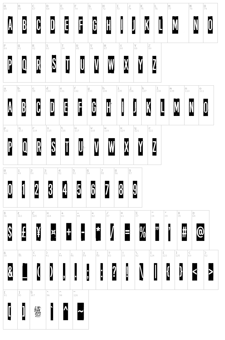 Long distance call font map
